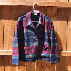 VTG Western print cropped wool jacket